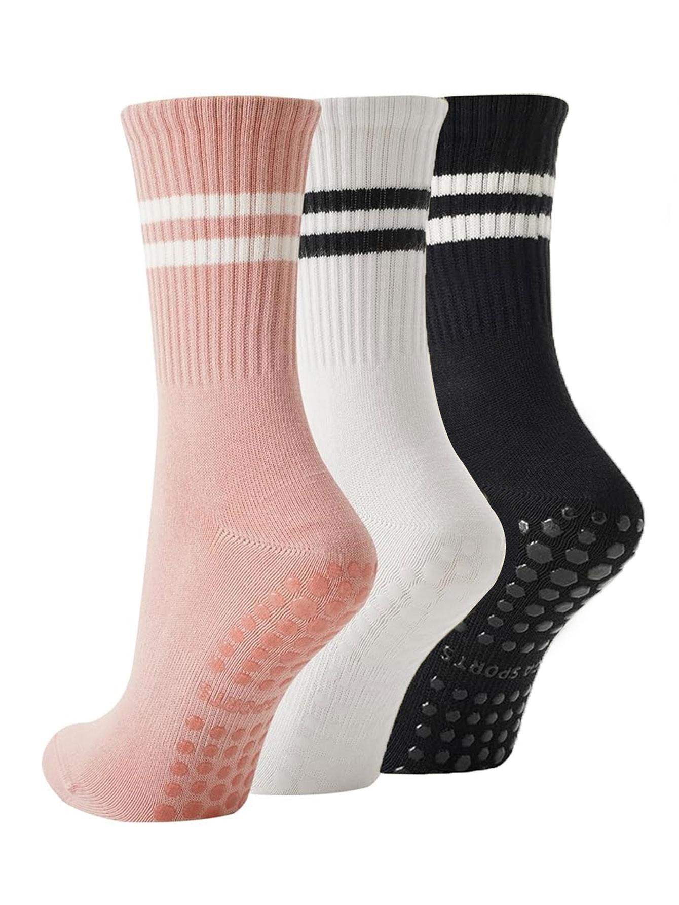 3 Pairs of Yoga Socks, Non-Sli - Grip Sock Yoga 评论和价格