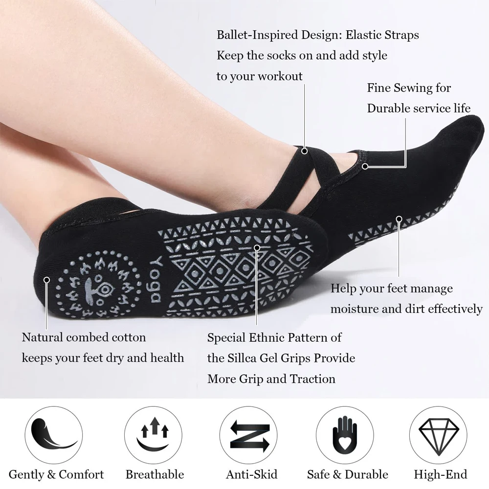 1Pair Yoga Socks for Women Non - Grip Sock Yoga 评论和价格