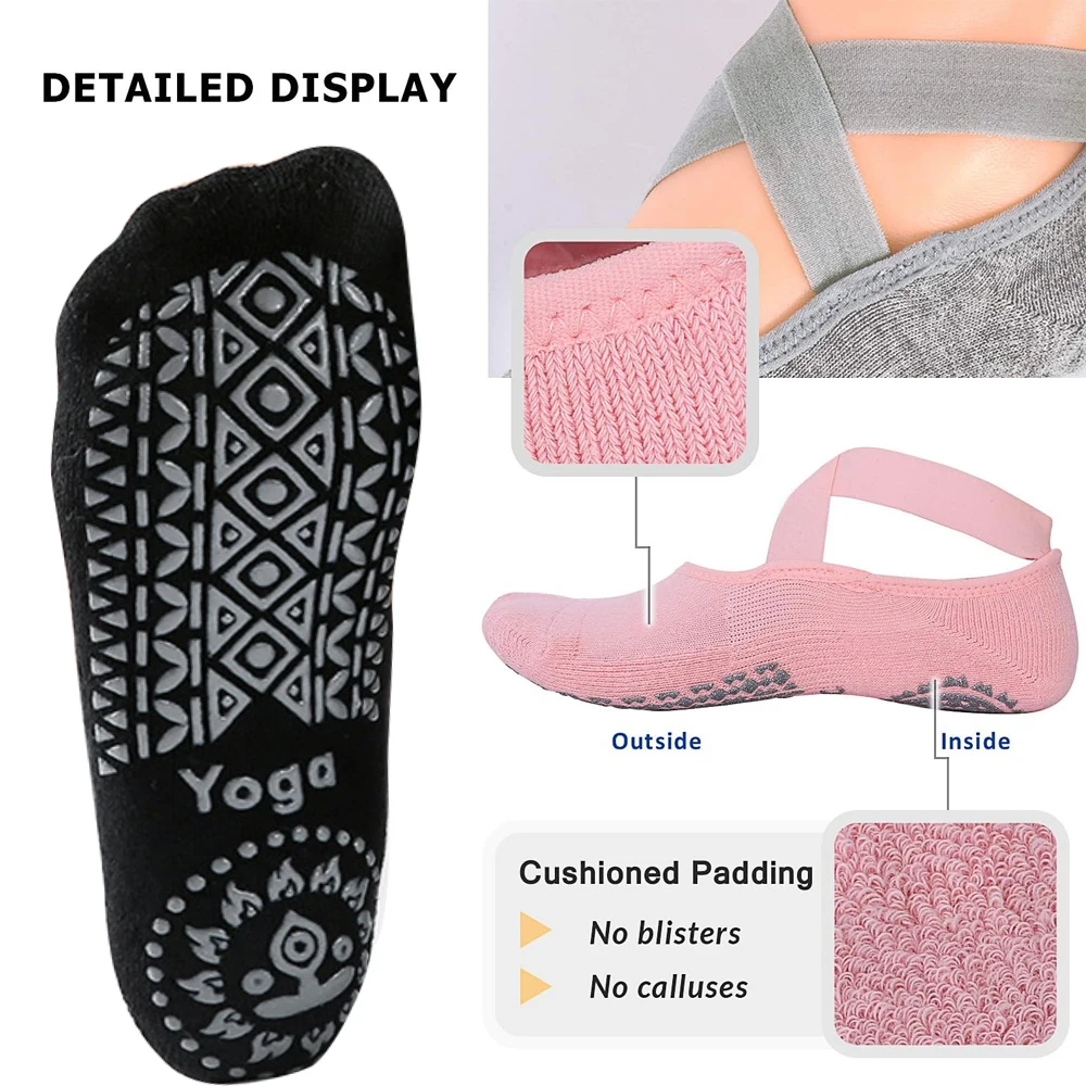 1Pair Yoga Socks for Women Non - Grip Sock Yoga 评论和价格