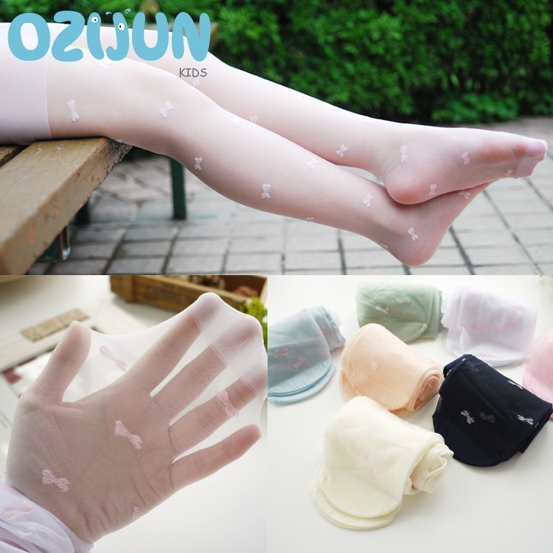 1 Pairs of Children Girl's Bow - Tights Pantyhose Sheer 评论和价格